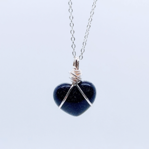 Blue Goldstone Crystal Necklace