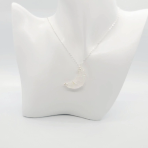 Clear Quartz Crescent Moon Necklace