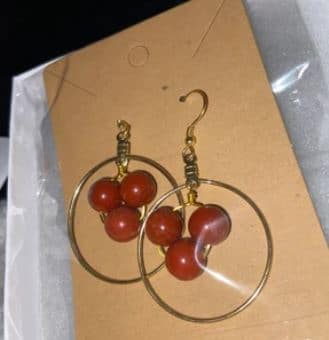 Red Jasper Crystal Earrings