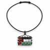 Black Corded Palestinian Flag palestine flag necklace